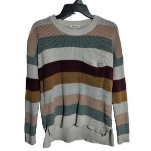 Madewell multi-color striped knit sweater woman XS